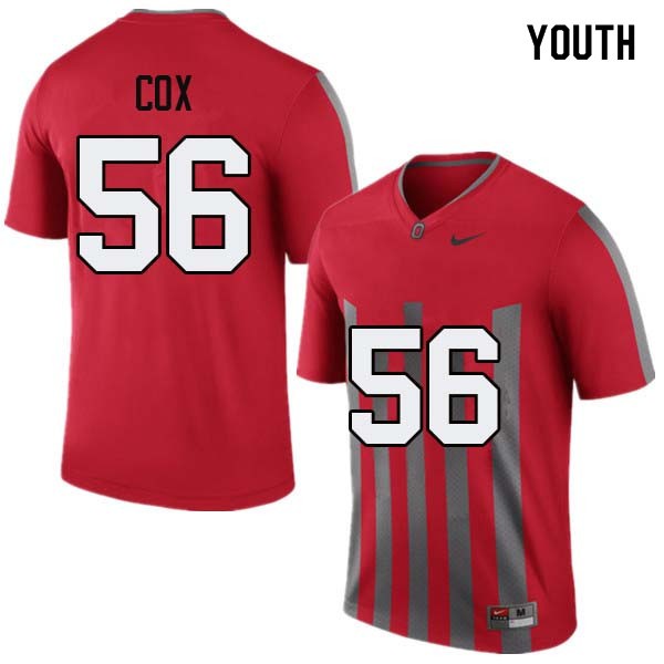 Ohio State Buckeyes #56 Aaron Cox Youth Stitched Jersey Throwback